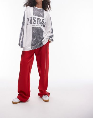 Pantaloni sportivi rossi con fondo ampio - Topshop - Modalova