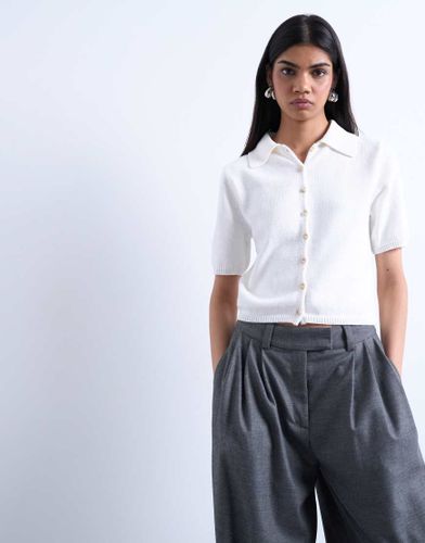Polo en maille à manches courtes - Topshop - Modalova