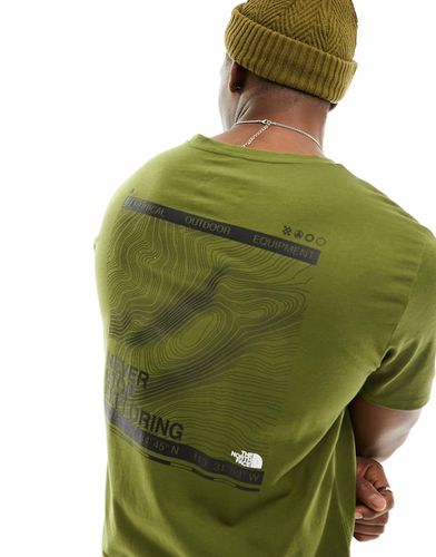 Foundation Mountain Lines - T-shirt oliva con stampa sul retro - The North Face - Modalova