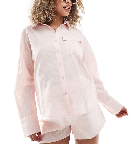 Maternity - Raye - Camicia oversize bianca e rosa a righe - The Frolic - Modalova