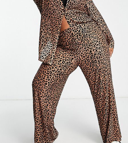 Pantaloni a fondo ampio con stampa leopardata dévoré in coordinato - The Frolic Plus - Modalova