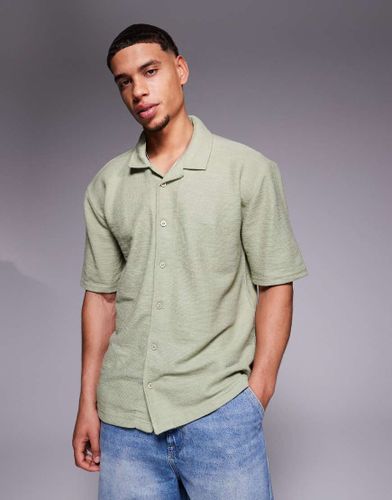 Chemise texturée en jersey à manches courtes - sauge - Threadbare - Modalova