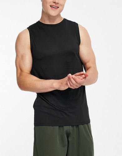 Fitness - T-shirt senza maniche da allenamento nera - Threadbare - Modalova