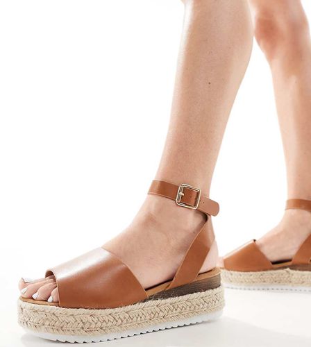 Espadrilles con plateau a pianta larga color cuoio - Truffle Collection - Modalova