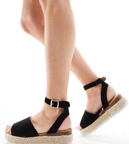 Espadrilles flatform a pianta larga nere - Truffle Collection - Modalova