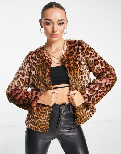 Urban Tiger - Giacca in pelliccia sintetica senza colletto - Unreal Fur - Modalova