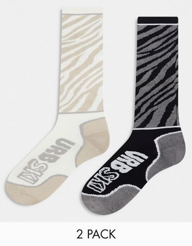 Ski - Confezione da 2 paia di calzini con stampa animalier - Urban Threads - Modalova