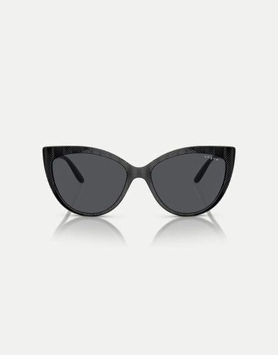 Eyewear - Occhiali da sole cat-eye neri con lenti grigie - Vogue - Modalova