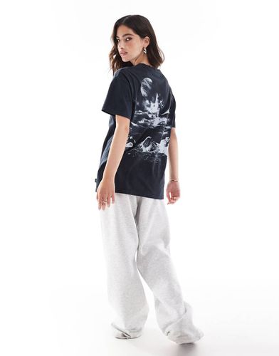 T-shirt oversize nera con stampa astratta con luna sul retro - Vans - Modalova