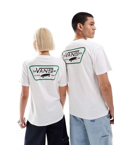 T-shirt a maniche corte bianca e verde scuro con stampa sul retro - Vans - Modalova