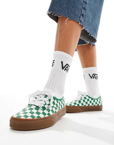 Authentic - Sneakers con lacci oversize verdi e bianche a scacchi con suola in gomma - Vans - Modalova