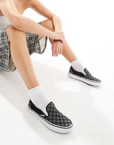 Classic - Sneakers senza lacci nere e grigie a scacchi - Vans - Modalova