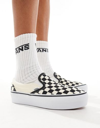 Classic - Sneakers senza lacci con plateau a scacchi nere e bianche - Vans - Modalova