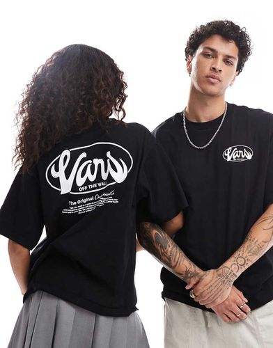 Global Line - T-shirt a maniche corte nera e bianca con stampa sul retro - Vans - Modalova