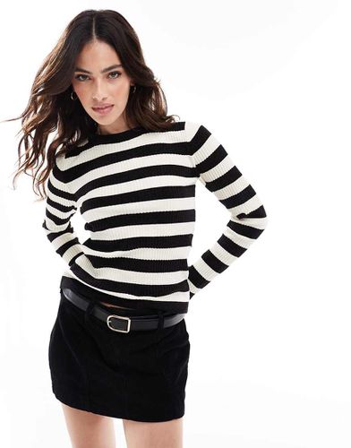 Maglione skinny monocromatico a righe a coste - Vero Moda - Modalova