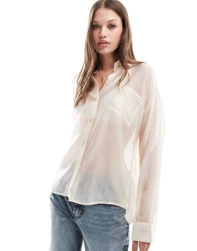 Aware - Camicia oversize trasparente color crema vestibilità comoda - Vero Moda - Modalova