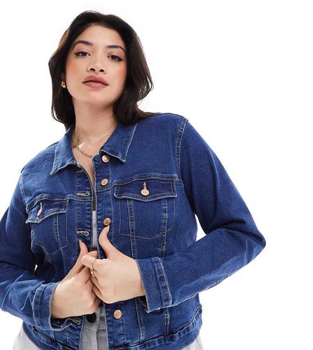 Giacca di jeans corta lavaggio medio - Vero Moda Curve - Modalova