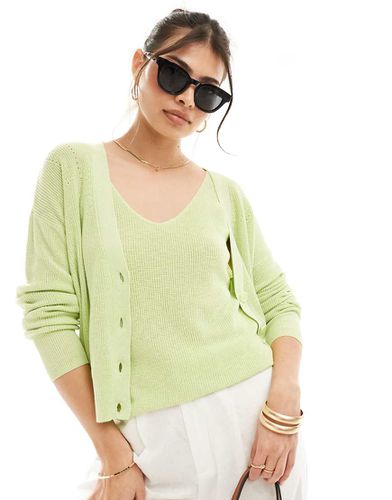 Cardigan leggero color lime in coordinato - Vero Moda - Modalova