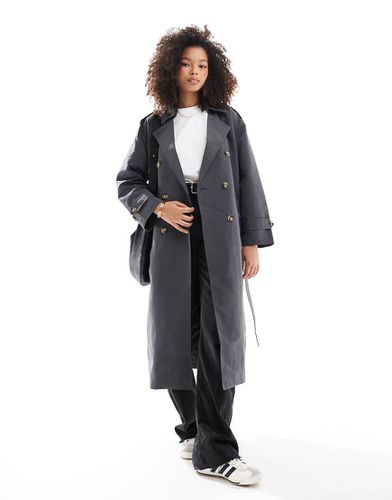 Trench taglio lungo asfalto con cintura - Vero Moda - Modalova