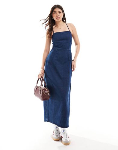 Vestito midi incrociato sul retro in denim scuro - Vero Moda - Modalova