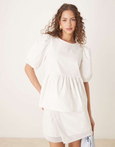 Top en popeline de coton à manches bouffantes - Vila - Modalova