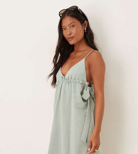 Robe courte avec naud - sauge - Vila Petite - Modalova