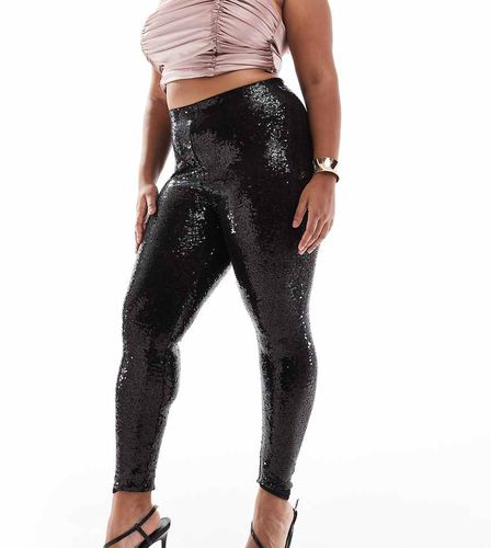 Leggings neri con paillettes - Yours - Modalova