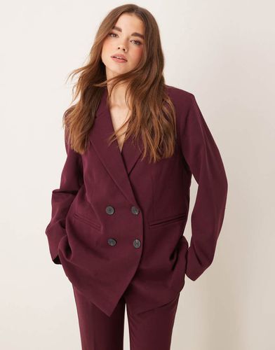 Blazer doppiopetto sartoriale color bordeaux in coordinato - YAS - Modalova