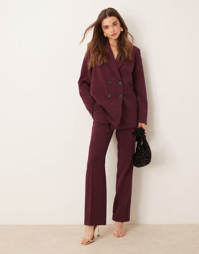 Pantaloni sartoriali a fondo ampio color bordeaux in coordinato - YAS - Modalova