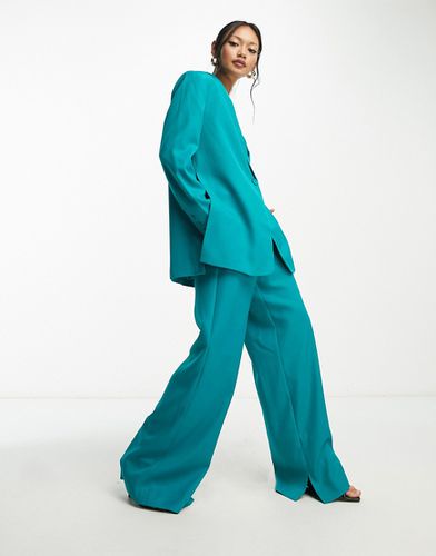 Pantaloni sartoriali a fondo ampio color verde-azzurro in coordinato - Y.A.S - Modalova