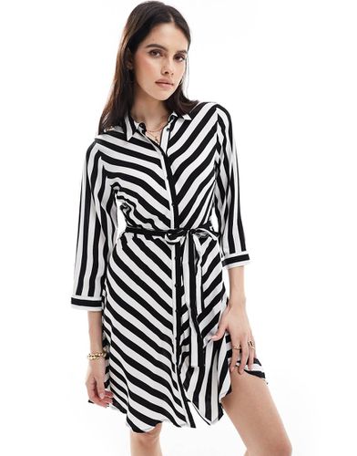 YAS - Vestito camicia corto a righe larghe bianche e nere - Y.A.S - Modalova