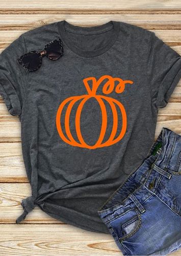 Pumpkin O-Neck T-Shirt Tee - Dark Grey - unsigned - Modalova