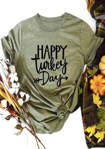 Happy Turkey Day Arrow T-Shirt - unsigned - Modalova