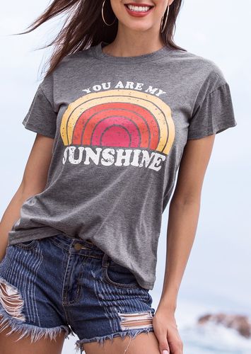 You Are My Sunshine Rainbow O-Neck T-Shirt - unsigned - Modalova