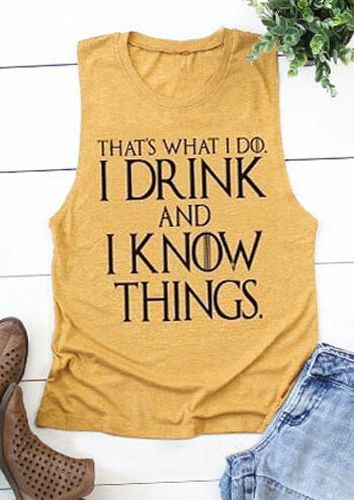 I Drink And I Know Things Tank - Yellow - unsigned - Modalova