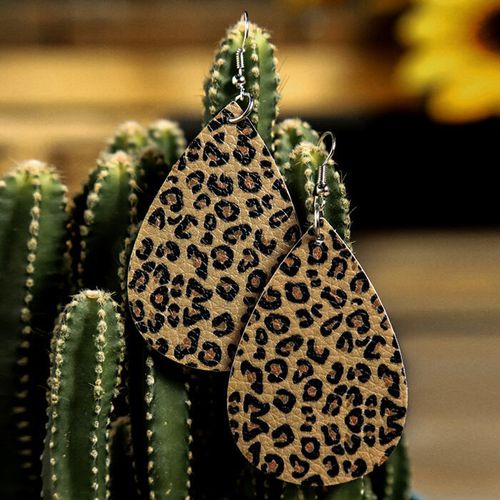 Leopard Pattern Earrings - unsigned - Modalova