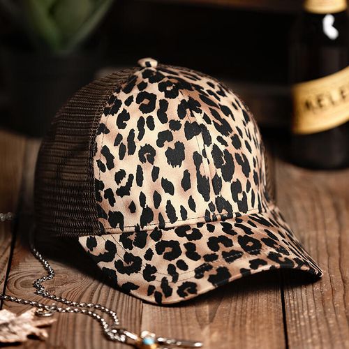 Leopard Printed Mesh Baseball Cap - unsigned - Modalova