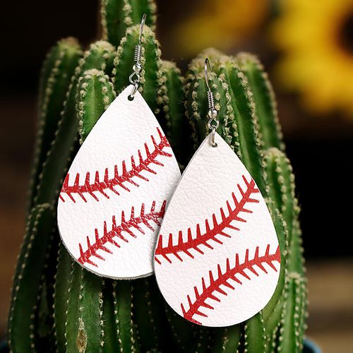 Baseball Leather Women's Earrings - unsigned - Modalova
