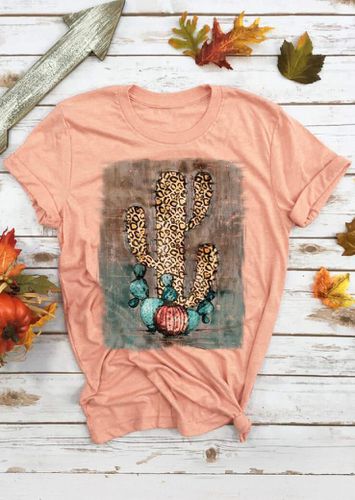 Leopard Printed Cactus T-Shirt Tee - Flesh - unsigned - Modalova