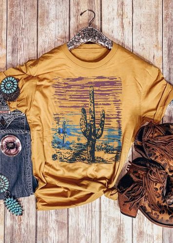 Cactus Sunset Short Sleeve T-Shirt - unsigned - Modalova