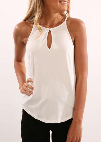 Solid Hollow Out Camisole - unsigned - Modalova