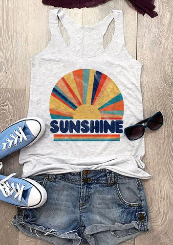 Sunshine Rainbow O-Neck Tank - Light Grey - unsigned - Modalova