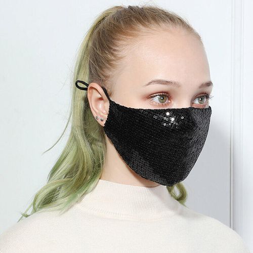 Anti-Dust Sequined Cotton Face Mask - unsigned - Modalova