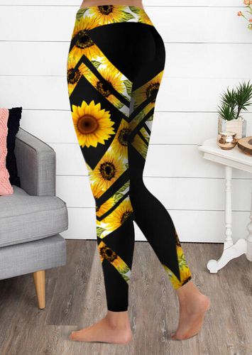 Sunflower Yoga Fitness Sports Activewear Leggings - Black - unsigned - Modalova
