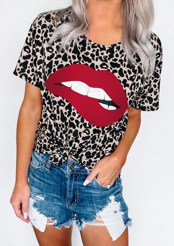 Leopard Lips T-Shirt Tee - unsigned - Modalova