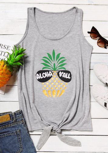 Aloha Y'all Pineapple Goose Tie Tank - Gray - unsigned - Modalova