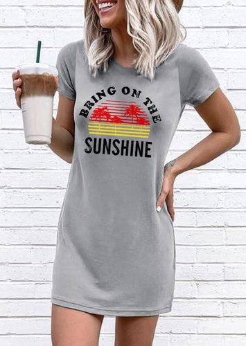 Bring On The Sunshine Mini Dress - Gray - unsigned - Modalova