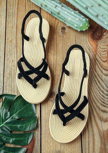 Summer Round Toe Slip On Flat Sandals - unsigned - Modalova