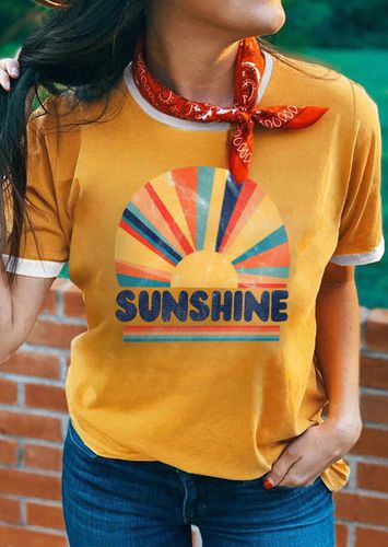 Sunshine Rainbow T-Shirt Tee without Scarf - Yellow - unsigned - Modalova