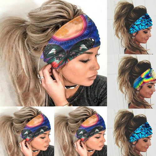 Colorful Butterfly Elastic Yoga Sports Headband - unsigned - Modalova